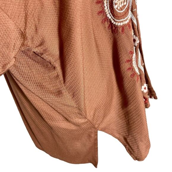 J Jill Women's OS Embroidered Kimono Open Front Cardigan Asymmetrical - Picture 8 of 13